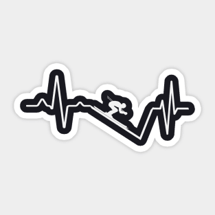 Heartbeat Pulse Downhill Skiing Shirt Sticker